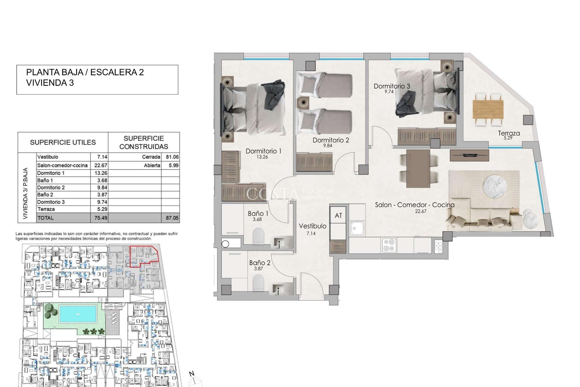 Nowy budynek - Apartament -
Santa Pola - Eroski